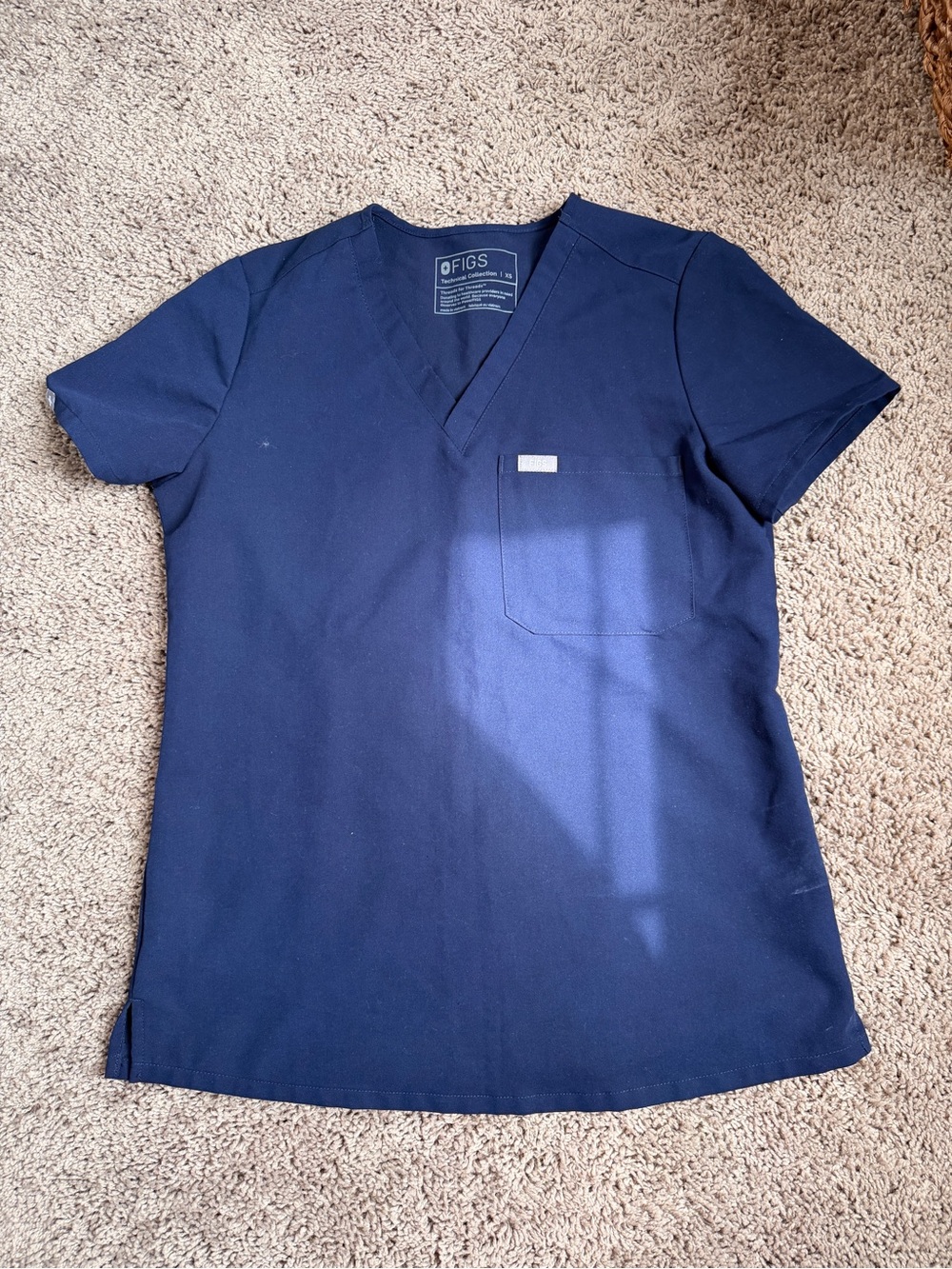 Figs Slim Catorina One Pocket Scrub Top Navy XS